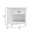 thumbnail image 5 of Sely Nightstand- 1 Drawer w Open Cubby- White Wood- Ring Handle, 5 of 6