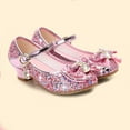 thumbnail image 2 of Yammkia Girl's Dress Shoes Mary Jane Glitter 1.5 in Low Heel Wedding Party Princess Shoes for Toddler/Little/Big Kids (Pink,13), 2 of 7