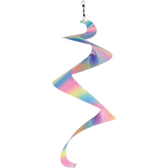 In the Breeze 9159 — 30-inch Striped Iridescent Twister Tail — Colorful Suncatcher Wind Spinner for Yards and Gardens, Humane Animal Deterrent