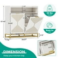 thumbnail image 3 of Condemo Double Tilt Out Trash Cabinet, Modern 20 Gallon Recycling Trash Bin Cabinets, Storage Cabinet for Kitchen, Laundry, White and Gold, 3 of 7
