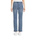 thumbnail image 3 of Time and Tru Women’s Mid Rise Straight Jeans, 29" Inseam for Regular, Sizes 2-18, 3 of 5