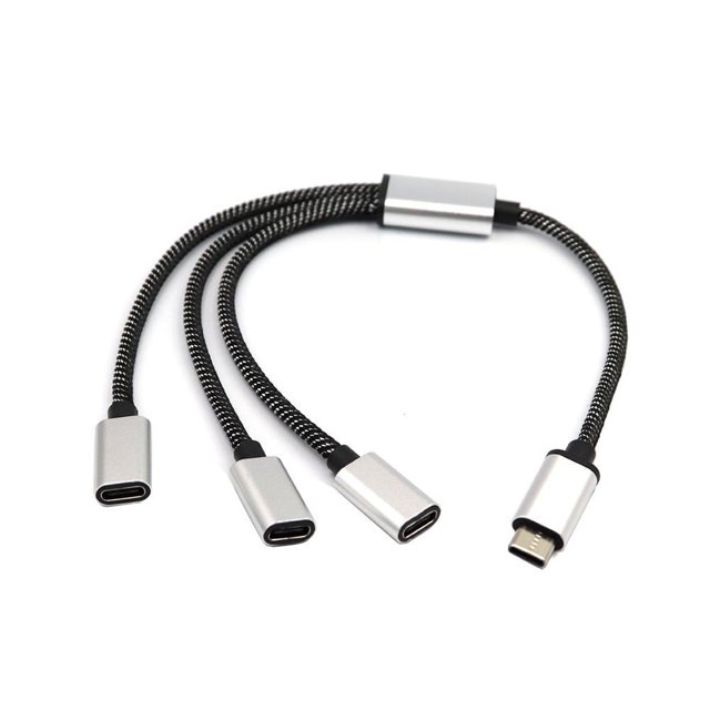 Cable divisor USB C macho a dos USB C hembra para cargadores de baterías externas tipo C K0T7