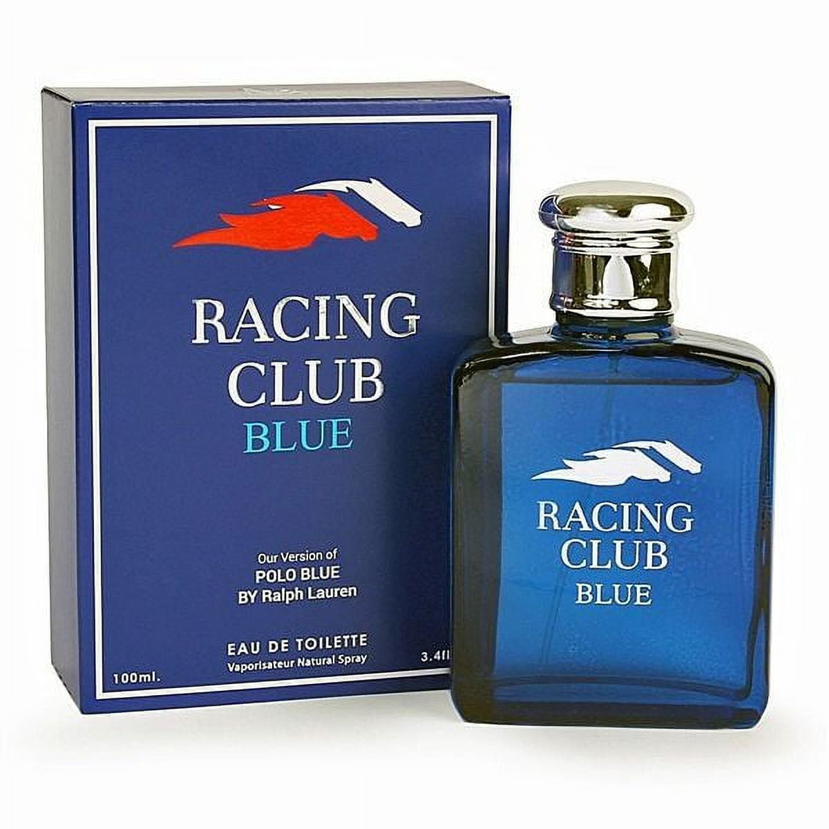 RACING CLUB BLUE men's designer EDT cologne 3.4 oz spray