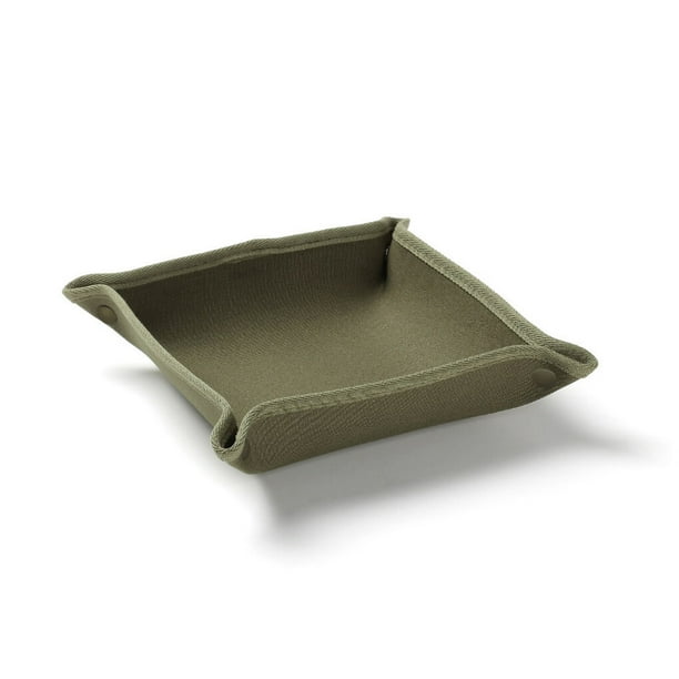 Eigraketly Bandeja de almacenamiento de lona para acampar al aire libre, caja organizadora de portátil con borde antiarañazos, cestas de carpas Pequeña Eigraketly OD002204-02