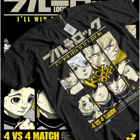 RARE blue lock Team T-shirt Yoichi Isagi Meguru Bachira Kunigami Rin I Anime Shirt