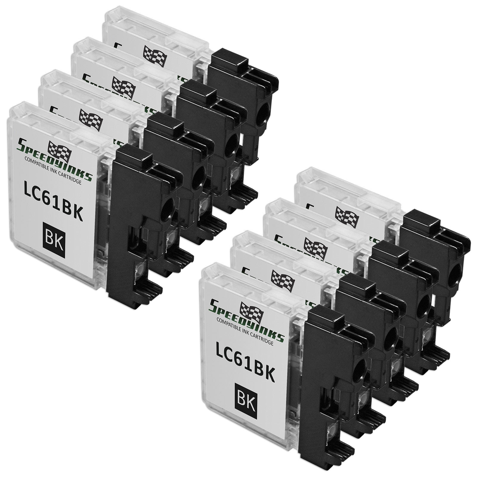 Speedy Inks Compatible Ink Cartridge Replacement for Brother LC61 (Black, 8-Pack)