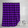 thumbnail image 3 of Shower Curtains for Bathroom, Black Purple Plaid Waterproof Fabric Shower Curtain, Farmhouse Simple Buffalo Checked Decorative Bathroom Curtain for Bathtub, 36"x72", No Hooks Included, 3 of 9
