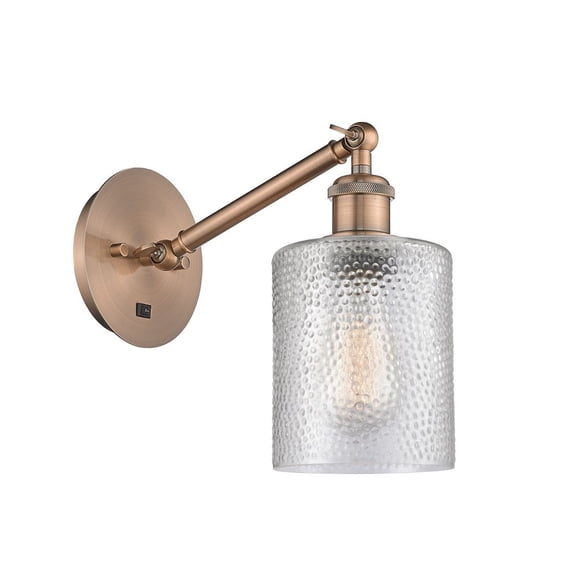 317-1W-AC-G112-LED-Innovations Lighting-Caledonia - 1 Light Wall Sconce In Industrial Style-11.38 Inches Tall and 5.3 Inches Wide Antique Copper Clear