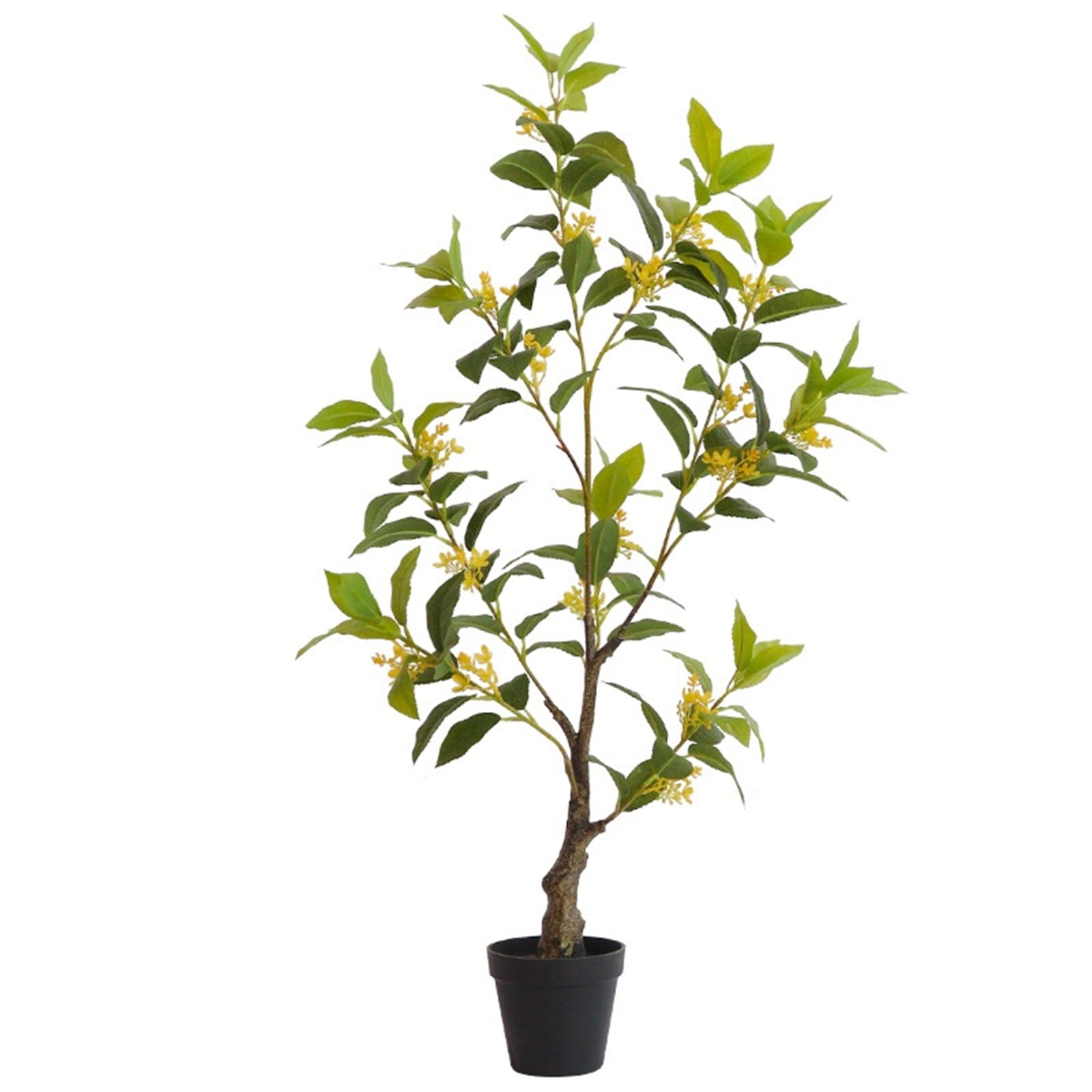 Artificial Osmanthus Tree Faux Plant Potted, Adjustable Branches, Realistic Fake Osmanthus Flowers Tree For Home Front Door Outdoor Indoor Decoration