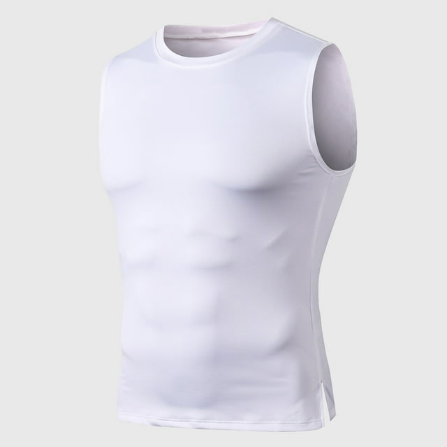 Hombres Chaleco deportivo Color sólido O Cuello elástico de secado rápido Dobladillo dividido Correr Abanopi Hombres chaleco deportivo