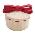 thumbnail image 3 of deevoka Christmas Basket Cotton Rope Basket Cosmetics Bin Multipurpose Bow Basket Woven Basket for Dorm Cafe Dressing Room Restaurant, 3 of 9