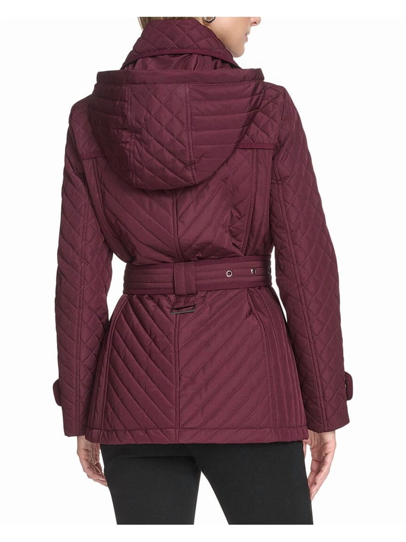 Andrew Marc womens Brinklee Belted Trench Coat, s, Purple