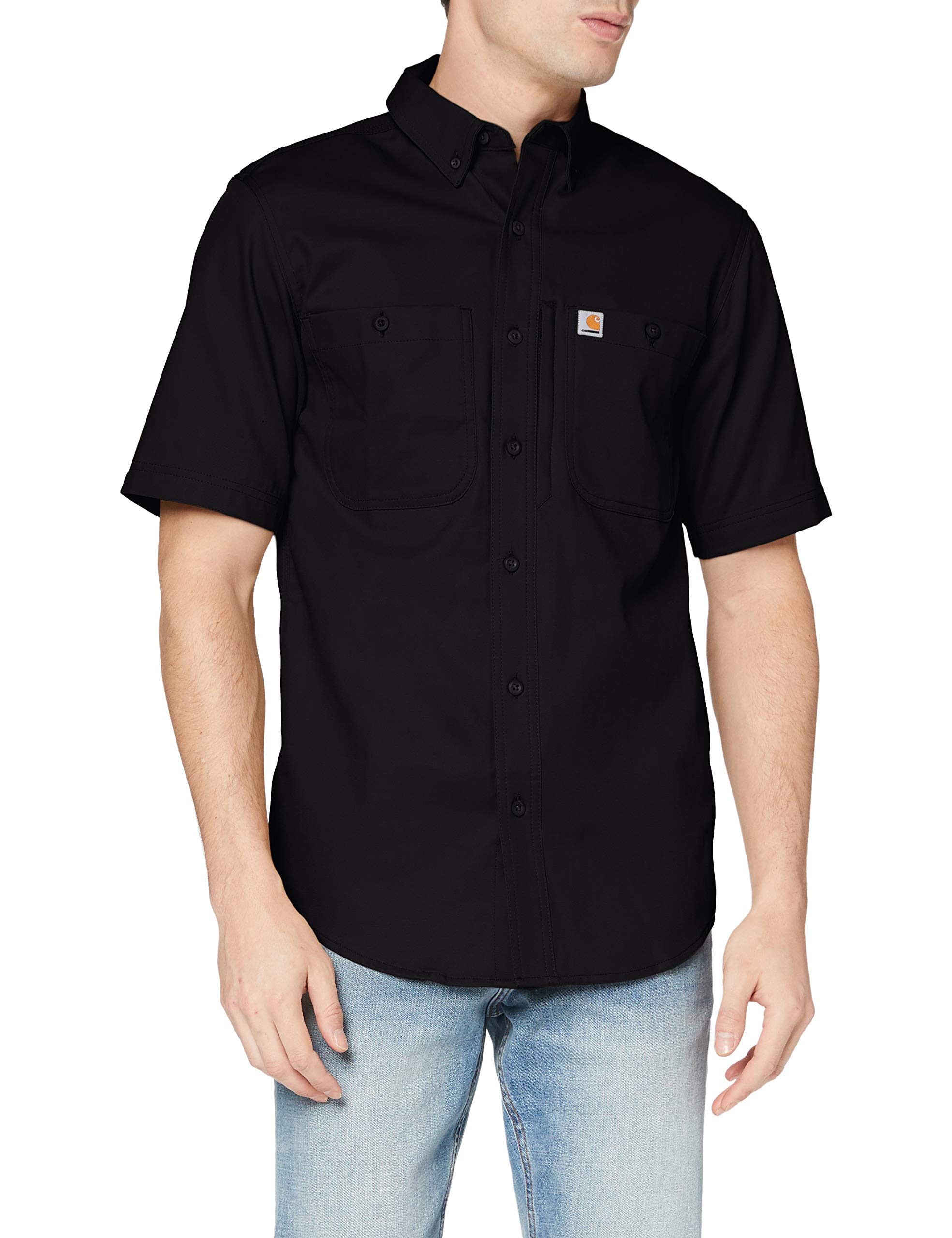 Carhartt Men's Rugged Professional Short Sleeve Work Shirt, Black, 2X-Large 