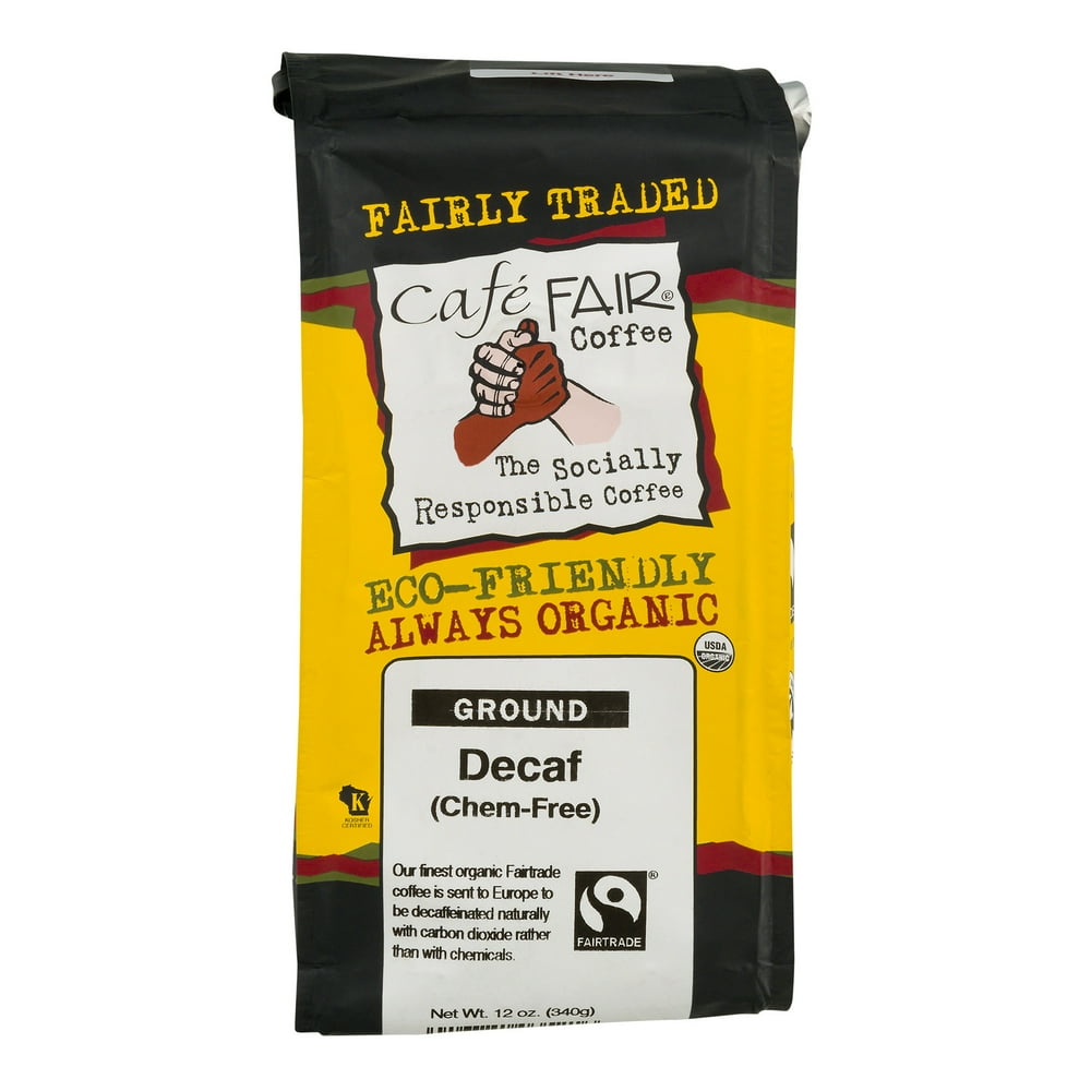 Cafe' Fair Ground Decaf Coffee, 12.0 OZ