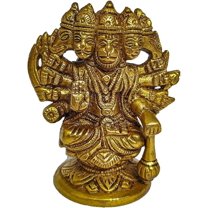 brass small hanuman panchmukhi statue