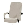 thumbnail image 3 of Kironypik Soft And Comfortable Velvet Office Chair Cover Easy Installation And Care Velvet Armchair Cover Beige L, 3 of 6