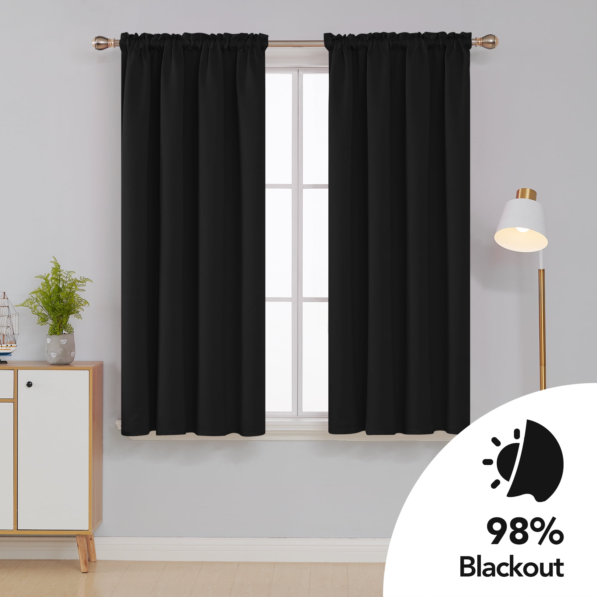 Deconovo Blackout Curtains Rod Pocket Curtains Room Darkening Curtains