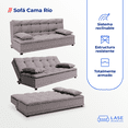 thumbnail image 3 of LASE Muebles Sofá Cama Matrimonial Río Reclinable 3 Posiciones Sala Lino Azul, 3 of 5