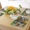 thumbnail image 4 of Ambesonne Animal Place Mats Set of 4, Cartoon Lion, Standard Size, Brown and Fern Green, 4 of 6
