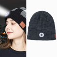 thumbnail image 3 of Gorro de lana Cola Gorro con luz LED recargable por USB Gris oscuro, 3 of 5