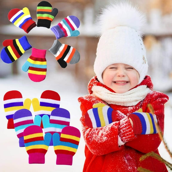 Toddler Mittens Baby Cute Heart Print Hot Girls Boys Of Winter Warm Gloves Knit Mittens Toddler Girls Boys Winter Gloves
