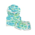 thumbnail image 1 of Short Bébé Garçon Ensemble Cravate-Teinte à Capuche avec Short Taille Élastique Tenue d'Été, 1 of 7
