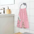 thumbnail image 3 of Yayeee 2 Pack Hand Towels for Bathroom 100% Cotton 16" x 28" Soft Absorbent Kitchen Towel, Pink Gingerbread House, 3 of 7