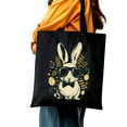 thumbnail image 5 of GOSMITH Hip Hop Easter Bunny Funny Cute Easter Large Tote Top Handle Shoulder Bags 14.1x15.7in, 5 of 6