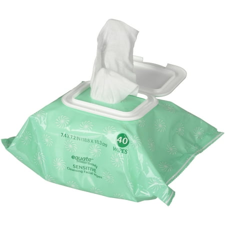 - (2 Pack) Equate Beauty Sensitive Cleansing Facial Wipes, 40 Ct