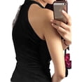 thumbnail image 3 of DYMADE Womens Cold Shoulder Sleeveless Lace Up Bodycon Sexy Top, 3 of 3
