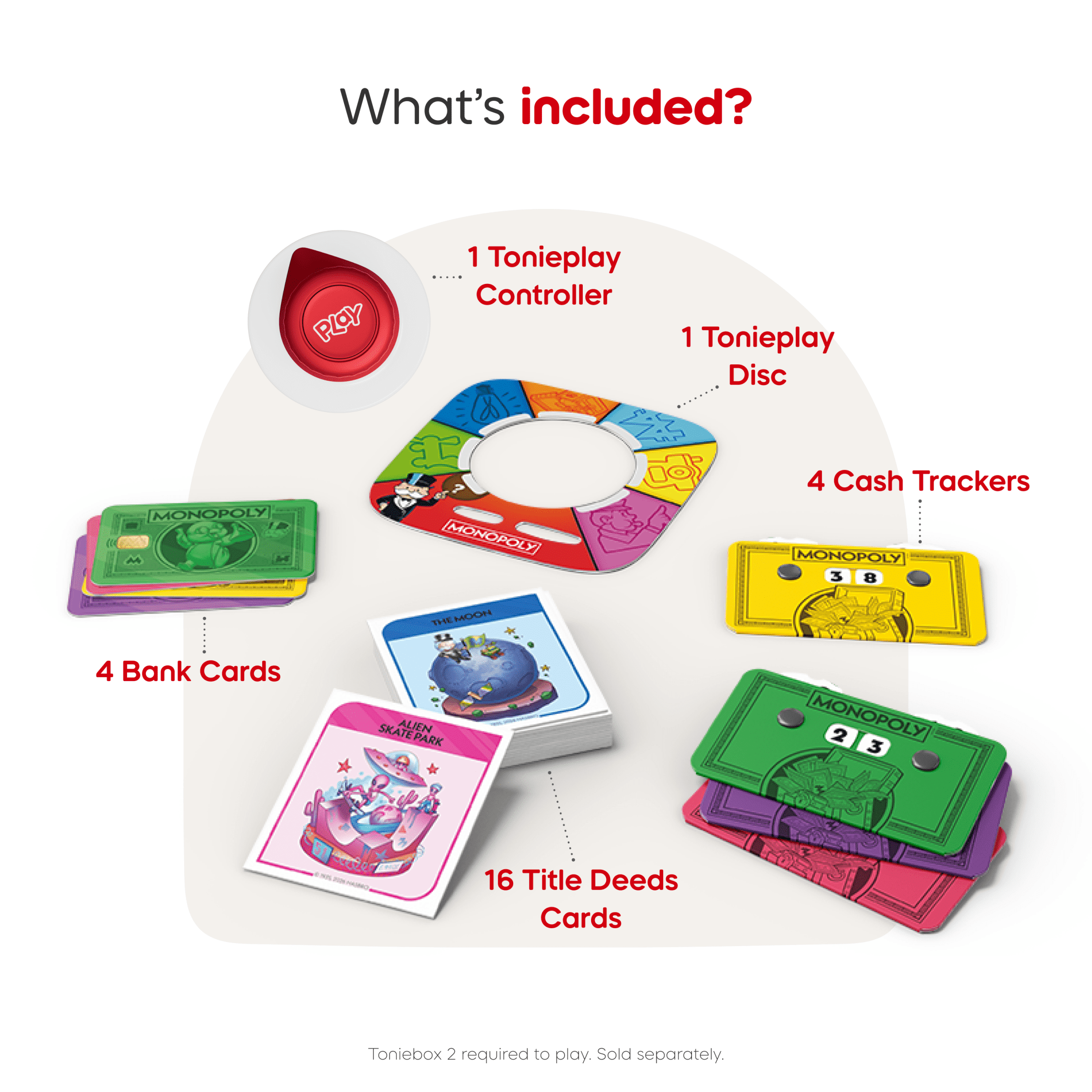 わちふぃーるど バニラ ピアノ トレジャーボックス tonies Tonieplay Monopoly Real Estate Rush Game, Age Group 7+