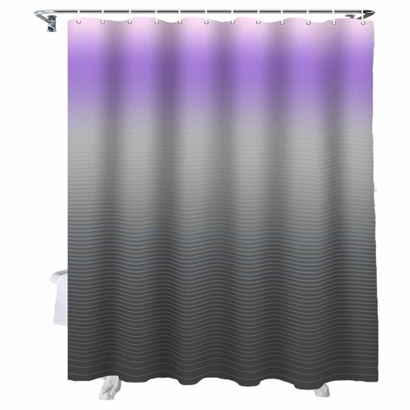 Shower Curtain Ombre Grey Purple Shower Curtains for Bathroom Bathtub, Waterproof Fabric Shower Curtain Set with Hooks, Extra Long 72" x 84" Gradient Stripes