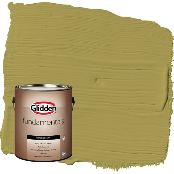 Glidden Fundamentals Gremlin / Green Satin Exterior Paint, 1 Gallon
