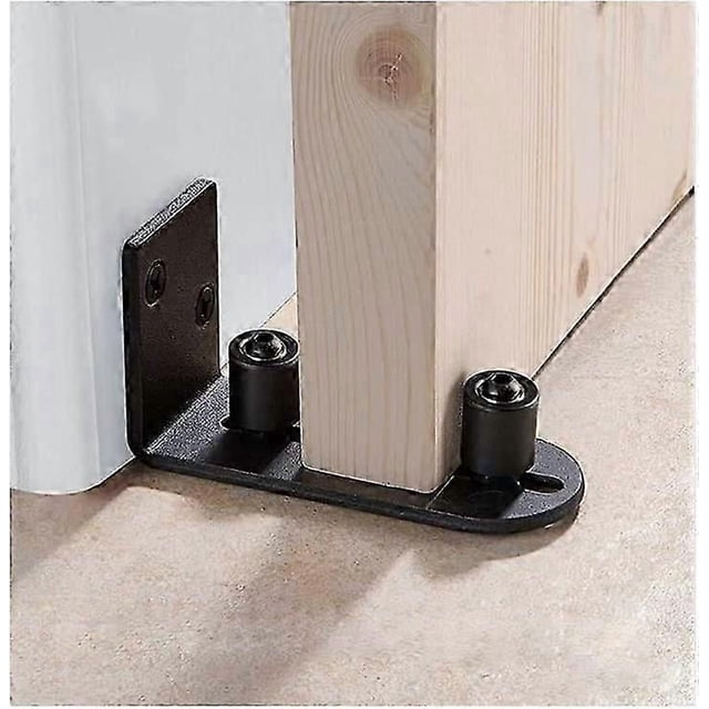 Floor Guide Sliding Barn Doors Adjustable Wall Mount Ball Bearings Black Guide