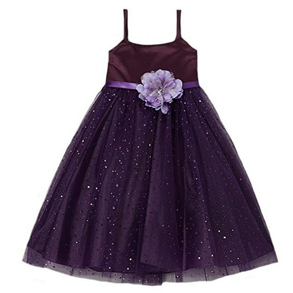 Kid's Dream Big Girls' Shimmer Tie-Back Formal Party, Holiday Dress (Size 10)