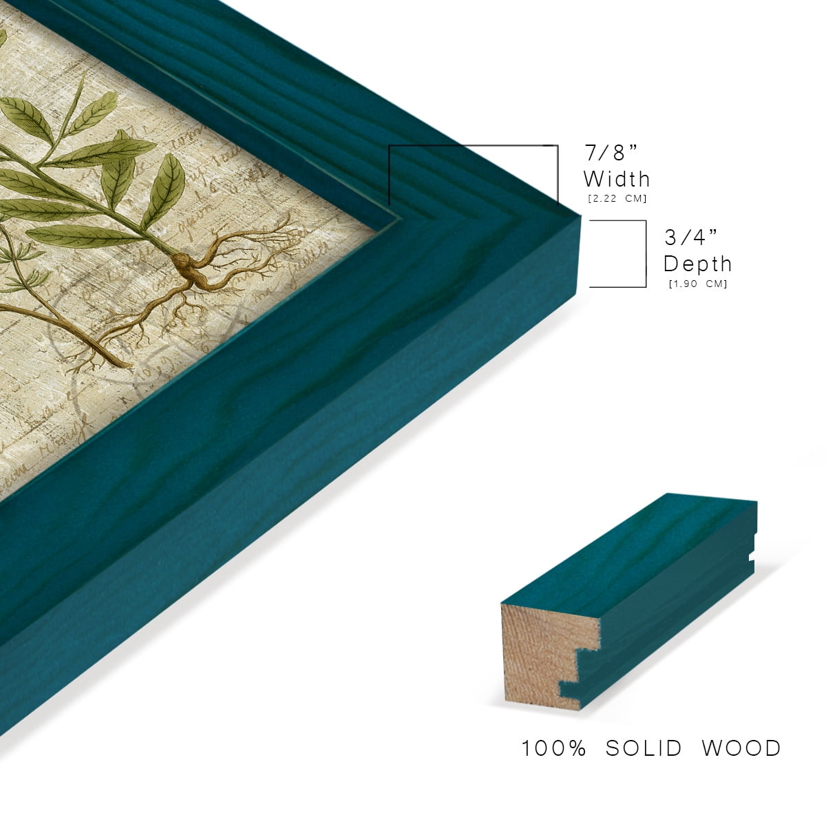 Garden Verses I -Framed Print w/glass-Ocean Blue