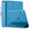 thumbnail image 1 of Funda para iPad Air 4 2020 - Funda para iPad Air de 4ta generación de 10,9 pulgadas, cubierta delgada y liviana con parte posterior dura esmerilada translúcida [compatible con Touch ID] (azul pav, 1 of 5