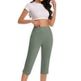 thumbnail image 5 of sovlvnd on Clearance Plus Size Capris for Women Loose Wide Leg Pants High Waist Straight Pants Casual Pants Capris Pants for Women Dressy Casual, 5 of 9