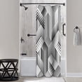 thumbnail image 1 of Petit Rideau de Douche Noir et Blanc pour Kiosque, Rideaux de Douche Modernes à Rayures pour Salle de Bain, Ensemble de Rideau de Bain en Tissu Texturé, Rideau de Douche Imperméable pour Salle de Bain de Dortoir Universitaire, 6 Crochets, 36 Pouces x 72 Pouces, 1 of 5