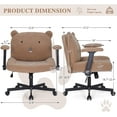 thumbnail image 2 of Criss Cross Chair with Cute Shape, Wide Seat Ergonomic Cross Legged Office Chair with Wheels and Arms, Adjustable  Swivel Desk Chairs for Home Office, Vanity, Apartment, Bedroom, Khaki, 2 of 9