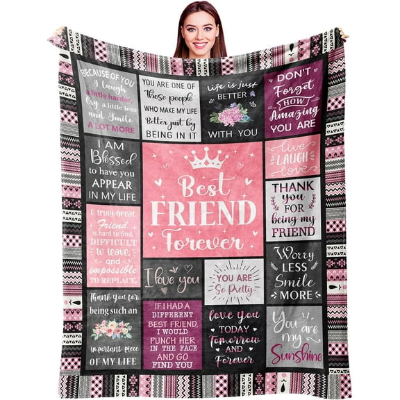Best Friend Birthday Gifts for Women, Friendship Gifts for Best Friend Woman, Best Friend Christmas BFF Gifts, Best Friend Long Distance Gifts, Soul Sister Bestie Gifts Throw Blanket 50"x60"