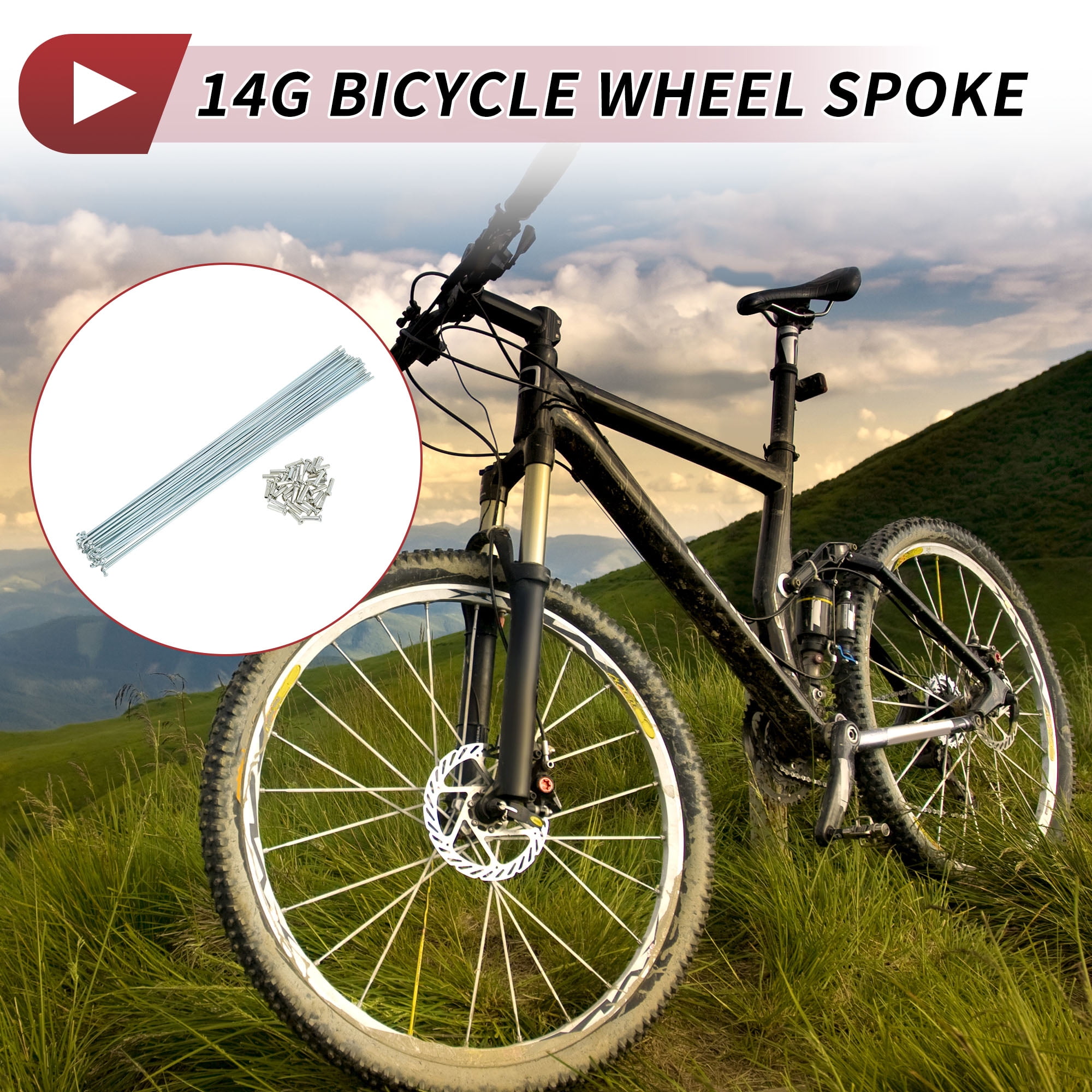 Unique Bargains 36Pcs 14G J Bend Bicycle Spokes with Nipple Silver 11.57"
