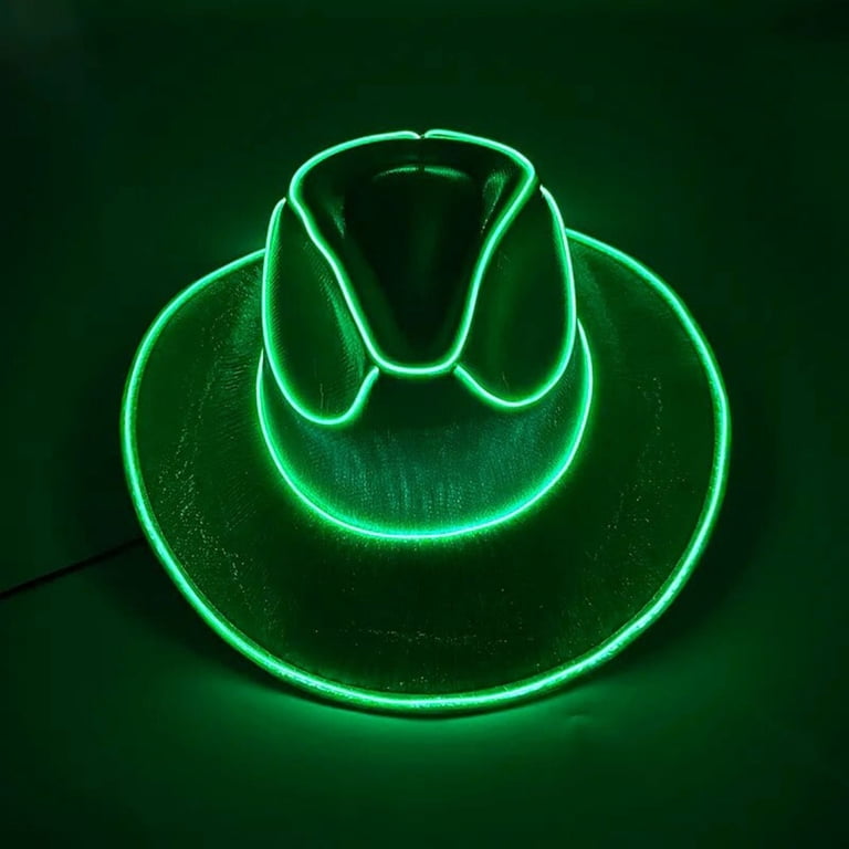 6825 Unisex Cowboy Hat Light Up Flashing Led Brim Fun Light Up Hat For Wedding Amazon.com: GiftExpress Light Up Patriotic Cowboy Hat - Red  main image 2