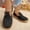 Black, variant on Women Shoes Womens Loafers Slip On Ballet Flats for Women Round Closed Toe Hollow Mesh Knit Flat Shoes Adjustable Buckle Strap Breathable Soft Thick Sole Comfort Walking Loafers Wide Width Large