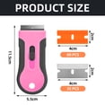 thumbnail image 2 of Razor Blade Scraper Set, 2 Pink Tools with 35 Metal & 60 Plastic Blades for Cleaning, Paint & Sticker Removal, 2 of 5