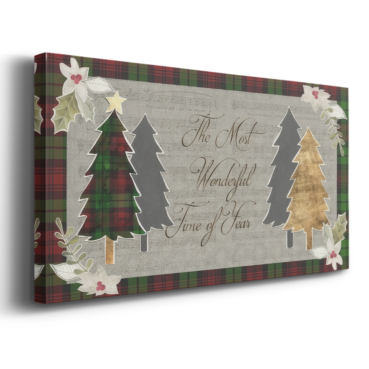 Collaged Christmas Collection A- Gallery Wrapped Canvas