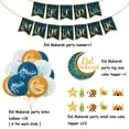 thumbnail image 2 of Ramadan and Eid Decorations Blue Yellow White Print Latex Balloon Set with EID MUBARAK Letter Banner Moon Cake Topper Star Castle Cupcake Topper for Festival Supplies, 2 of 5