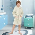 thumbnail image 5 of FORMRS Niños Bathrobe Unisex Hooded Robe Soft Plush Pajamas Sleepwear, Size 2-3T, Sunshine, 5 of 7