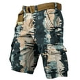 thumbnail image 5 of WTOBBY Men's Casual Summer Shorts with Camouflage Print, Loose Fit Work Style, Large Size, Multi-Pocket Utility, 5-Inch Mid-Length, No Belt Needed for Easy Wear,Army Green L, 5 of 5