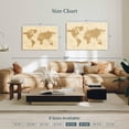 thumbnail image 4 of Elephant Stock Amber World Map Wall Art - Horizontal Canvas Wall Art - Living Room Wall Decor - Map Canvas - Brown And Beige Decor - 39" x 26", 4 of 8